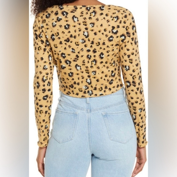 BP. Crop Ribbed Leopard Knit Cardigan/Camisole Set Size XL - Picture 3 of 9